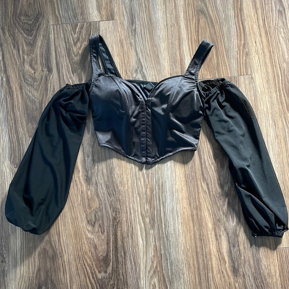 Windsor Padded Corset Off-the-Shoulder Long Sleeve - Mesh Sleeves - Size S